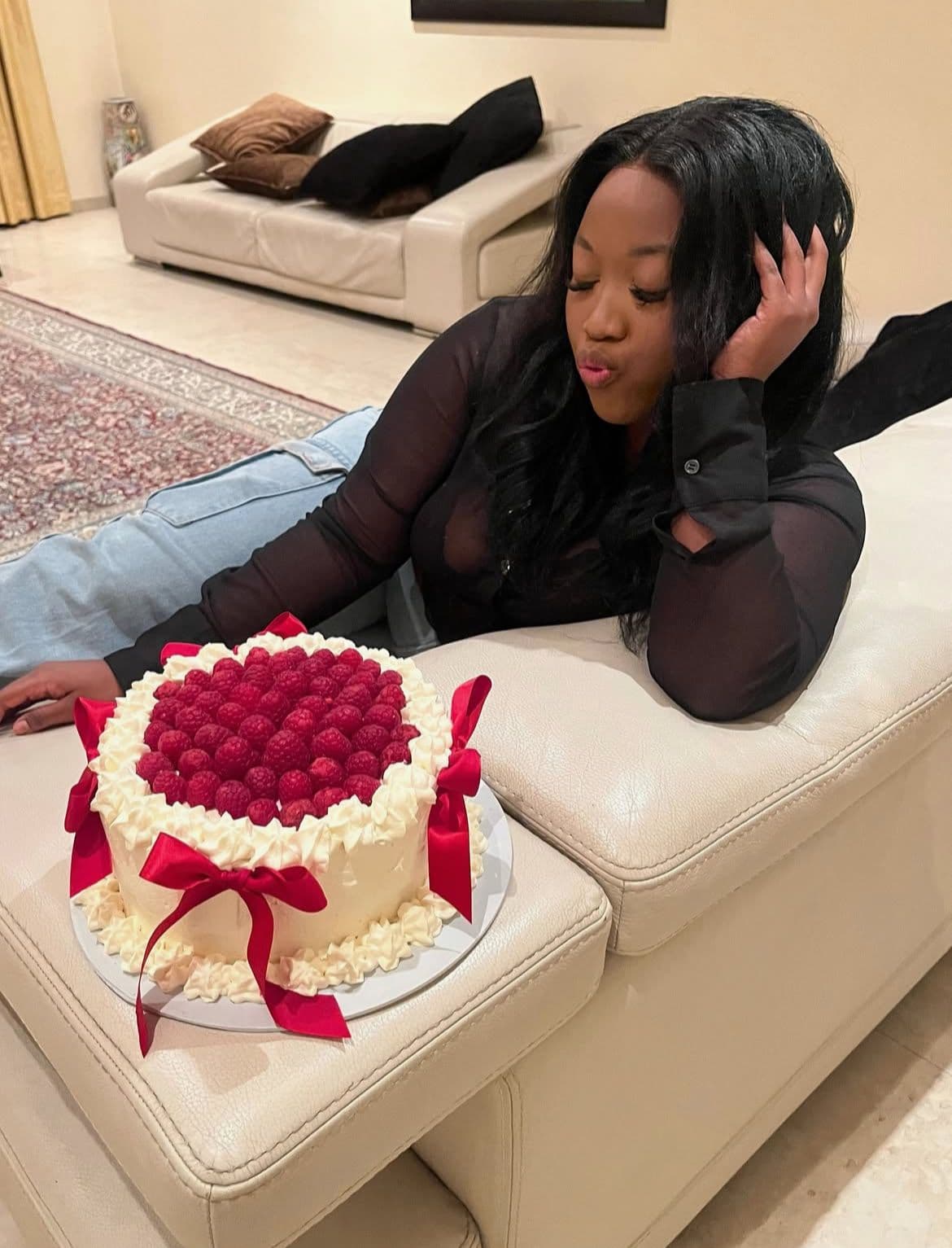 Raspberry Heart Cake